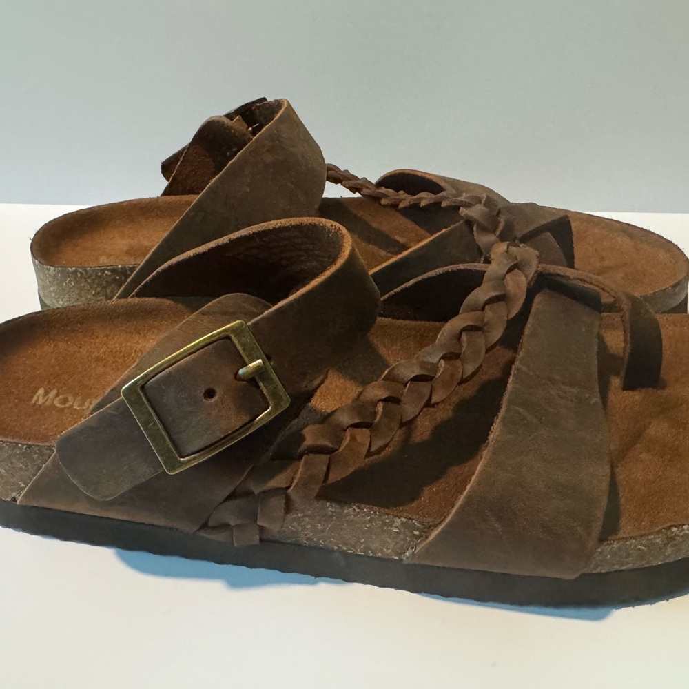 Brown Braided Strap Sandals